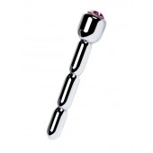 Серебристый уретральный плаг со стразом - 7 см. - ToyFa - купить с доставкой в Ногинске