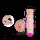 Мастурбатор-вагина Sex In A Can Vibra Vagina Tunnel - Lovetoy - в Ногинске купить с доставкой