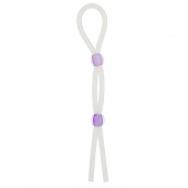 Прозрачное эрекционное кольцо-лассо SILICONE LASSO COCK RING DUAL BEADS - NMC - в Ногинске купить с доставкой