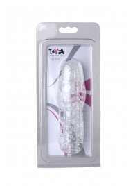 Прозрачная, закрытая насадка с шипами и точками - 13,5 см. - Toyfa Basic - в Ногинске купить с доставкой