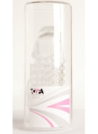 Гелевая прозрачная насадка с 2 отростками - 13 см. - Toyfa Basic - в Ногинске купить с доставкой