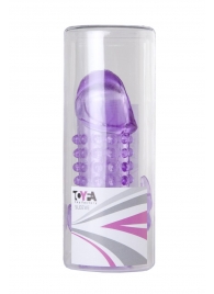 Закрытая фиолетовая насадка с 2 отростками - 13 см. - Toyfa Basic - в Ногинске купить с доставкой