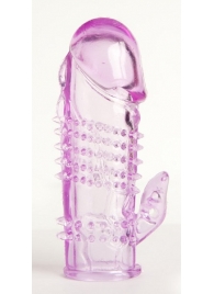 Фиолетовая насадка с коготком и шипами - 13 см. - Toyfa Basic - в Ногинске купить с доставкой