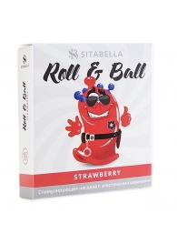 Стимулирующий презерватив-насадка Roll   Ball Strawberry - Sitabella - купить с доставкой в Ногинске
