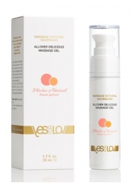 Универсальный массажный гель-смазка Allover Delicious Massage Gel с ароматом персика и аброкоса - 50 мл. - YESforLOV - купить с доставкой в Ногинске