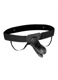Полый страпон с двумя отростками и вибрацией Unisex Vibrating Hollow Strap-On Double Penetrating Dildo - 17,8 см. - Lux Fetish - купить с доставкой в Ногинске