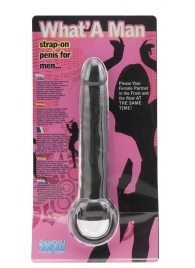 Чёрная насадка на пенис для анальной стимуляции WHATA MAN - 16 см. - Seven Creations - в Ногинске купить с доставкой