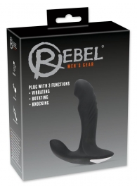 Черный вибромассажер простаты с функцией римминга Plug with Perineum Stimulator - 16,6 см. - Orion - в Ногинске купить с доставкой