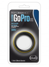 Черно-желтое силиконовое эрекционное кольцо Silicone Go Pro Cock Ring - Blush Novelties - в Ногинске купить с доставкой