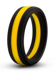 Черно-желтое силиконовое эрекционное кольцо Silicone Go Pro Cock Ring - Blush Novelties - в Ногинске купить с доставкой