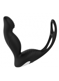 Черный вибромассажер простаты P-PLEASER W ERECTION ENHANCE - Dream Toys - в Ногинске купить с доставкой