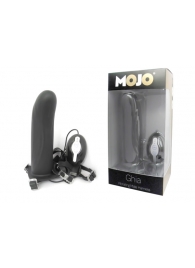 Черный страпон с вибратором Mojo Ghia - Seven Creations - купить с доставкой в Ногинске