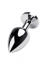 Серебристая коническая анальная пробка с красным кристаллом - 8 см. - ToyFa - купить с доставкой в Ногинске