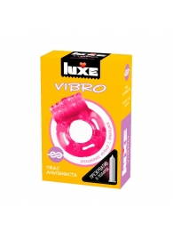 Розовое эрекционное виброкольцо Luxe VIBRO  Ужас Альпиниста  + презерватив - Luxe - в Ногинске купить с доставкой