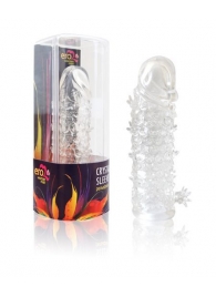 Закрытая прозрачная рельефная насадка Crystal sleeve - 13 см. - Erowoman-Eroman - в Ногинске купить с доставкой