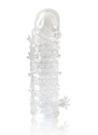 Закрытая прозрачная рельефная насадка Crystal sleeve - 13 см. - Erowoman-Eroman - в Ногинске купить с доставкой