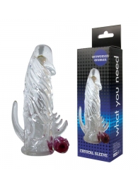 Закрытая прозрачная вибронасадка на пенис Crystal Sleeve Vibe - Erowoman-Eroman - в Ногинске купить с доставкой
