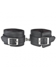 Черные фиксаторы для ног на цепи с мехом внутри - Lux Fetish - купить с доставкой в Ногинске