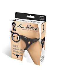 Черные плюшевые трусики для страпона - Lux Fetish - купить с доставкой в Ногинске