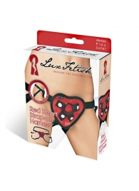 Трусики с красным сердечком для страпона - Lux Fetish - купить с доставкой в Ногинске