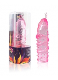 Закрытая рельефная насадка Crystal sleeve snakes в виде змеи с усиками - 14 см. - Erowoman-Eroman - в Ногинске купить с доставкой