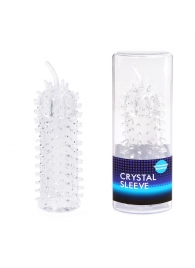 Закрытая рельефная насадка Crystal sleeve с усиками - 12 см. - Erowoman-Eroman - в Ногинске купить с доставкой