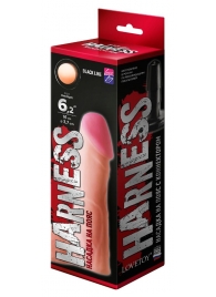 Телесная реалистичная насадка на Harness с коннектором BLACK LINE - 17 см. - LOVETOY (А-Полимер) - купить с доставкой в Ногинске