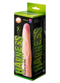 Телесная насадка с венками на Harness с коннектором GREEN LINE - 18 см. - LOVETOY (А-Полимер) - купить с доставкой в Ногинске