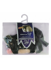 Черный пояс-трусики с двумя насадками Soft-Dolli - 16,5 и 10,5 см. - LOVETOY (А-Полимер) - купить с доставкой в Ногинске