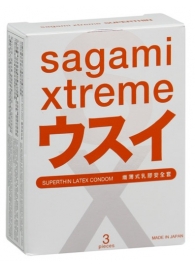Ультратонкие презервативы Sagami Xtreme SUPERTHIN - 3 шт. - Sagami - купить с доставкой в Ногинске