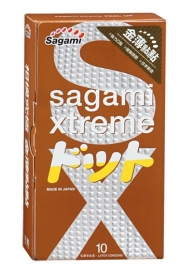 Презервативы Sagami Xtreme FEEL UP с точечной текстурой и линиями прилегания - 10 шт. - Sagami - купить с доставкой в Ногинске