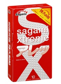 Утолщенные презервативы Sagami Xtreme Feel Long с точками - 10 шт. - Sagami - купить с доставкой в Ногинске