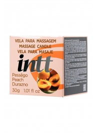 Массажная свеча для поцелуев Peach с ароматом персика - 30 гр. - INTT - купить с доставкой в Ногинске