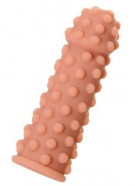 Телесная реалистичная насадка KOKOS Extreme Sleeve 02 с дополнительной стимуляцией - 12,7 см. - KOKOS - в Ногинске купить с доставкой