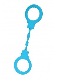 Голубые силиконовые наручники A-Toys без ключа - A-toys - купить с доставкой в Ногинске