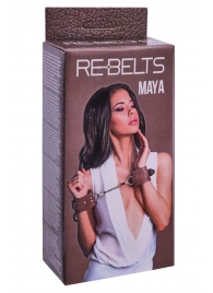 Коричневые кожаные наручники Maya - Rebelts - купить с доставкой в Ногинске