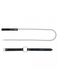 Черный поводок и чокер с кольцом Rada - Rebelts - купить с доставкой в Ногинске