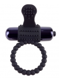 Черное эрекционное виброкольцо Vibrating Silicone Super Ring - Pipedream - в Ногинске купить с доставкой