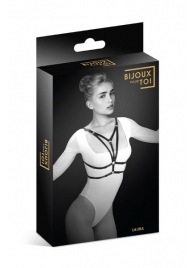 Черная упряжь на грудь Laura - Bijoux Pour Toi - купить с доставкой в Ногинске