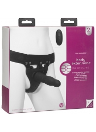 Черный полый вибрострапон Body Extensions BE Aroused - 17,78 см. - Doc Johnson - купить с доставкой в Ногинске