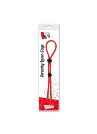Красное лассо на пенис с двумя бусинами STRETCHY LASSO CAGE - Dream Toys - в Ногинске купить с доставкой