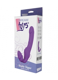 Фиолетовый безремневой вибрострапон DOUBLE DIPPER - Dream Toys - купить с доставкой в Ногинске