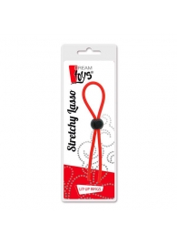 Красное эрекционное лассо с одной бусиной-утяжкой STRETCHY THIN LASSO - Dream Toys - в Ногинске купить с доставкой
