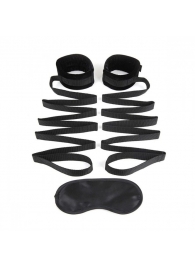 Чёрные манжеты для фиксации на кровати Bondage Bed Strap - Lux Fetish - купить с доставкой в Ногинске