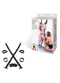 Чёрный набор для фиксации у двери - Lux Fetish - купить с доставкой в Ногинске