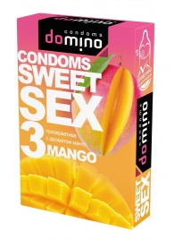Презервативы для орального секса DOMINO Sweet Sex с ароматом манго - 3 шт. - Domino - купить с доставкой в Ногинске