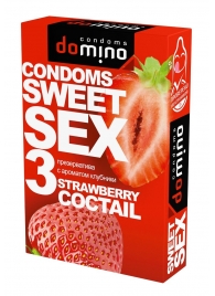 Презервативы для орального секса DOMINO Sweet Sex с ароматом клубничного коктейля  - 3 шт. - Domino - купить с доставкой в Ногинске