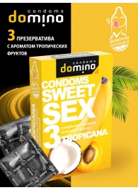 Презервативы для орального секса DOMINO Sweet Sex с ароматом тропических фруктов - 3 шт. - Domino - купить с доставкой в Ногинске