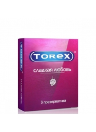 Презервативы Torex  Сладкая любовь  с ароматом клубники - 3 шт. - Torex - купить с доставкой в Ногинске