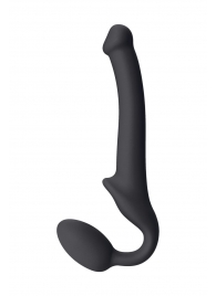 Черный безремневой страпон Silicone Bendable Strap-On S - Strap-on-me - купить с доставкой в Ногинске
